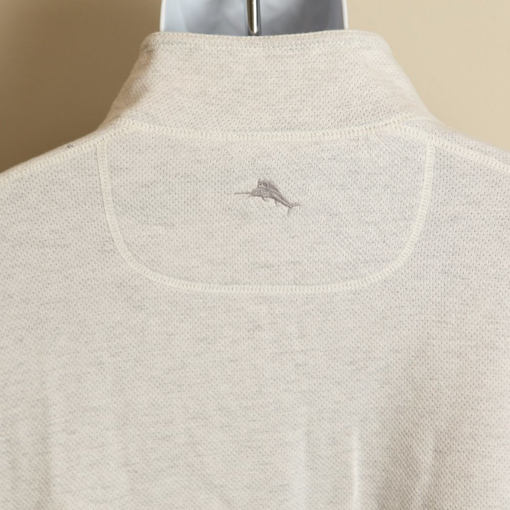 Tommy Bahama Men's white and gray reversible 1/2 zip Sweater 2XL XXL